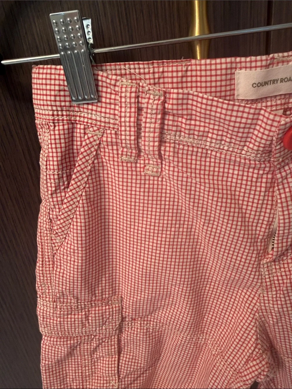 Country Road Red Gingham Cargo Shorts